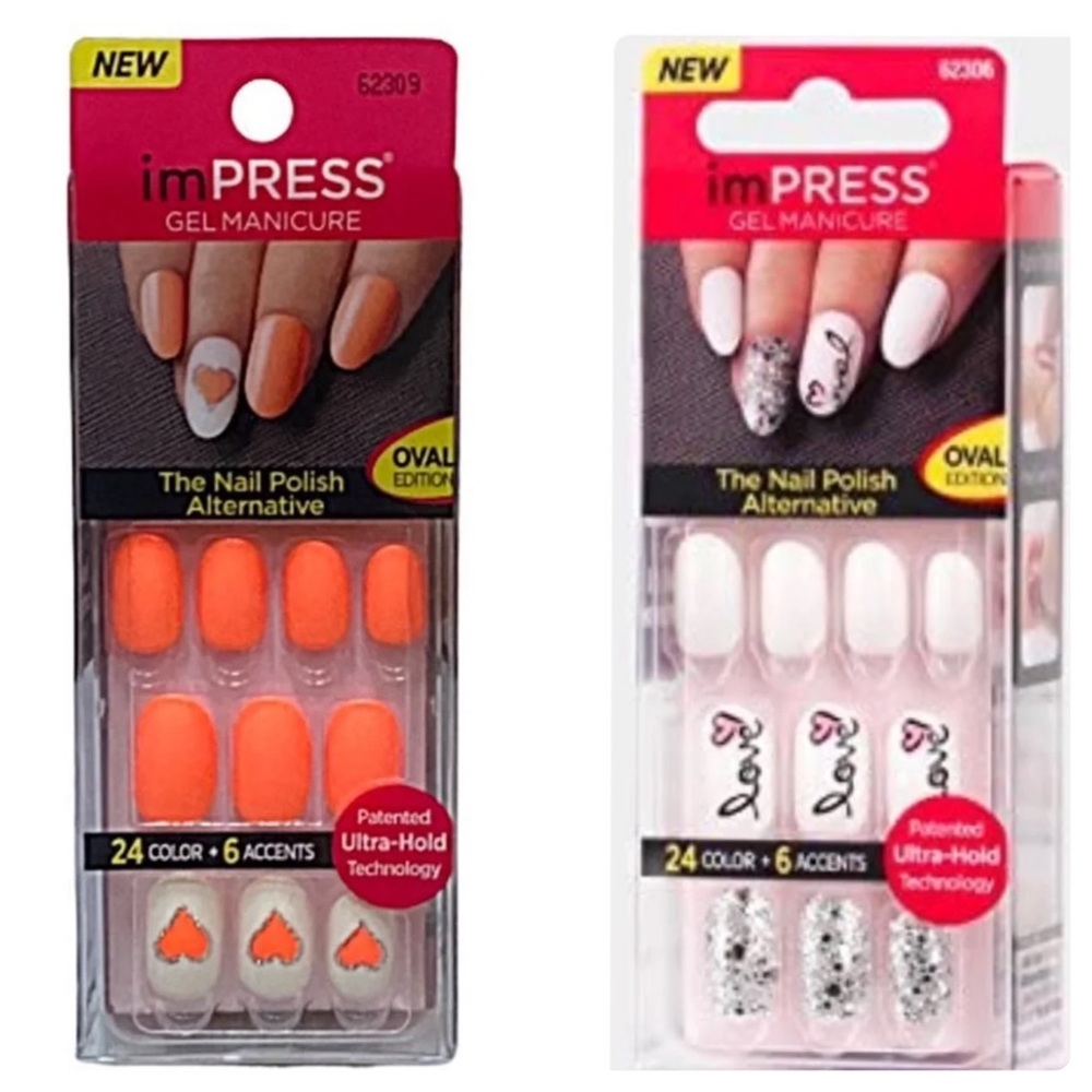 ImPress Press-On Short Length Oval Nails Valentine’s Day Bundle of 2!